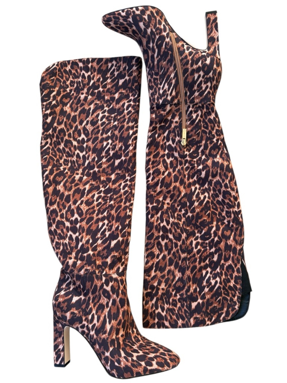NWOT Jessica Simpson Mistia Leopard Print Over The Knee Heeled Boots 8